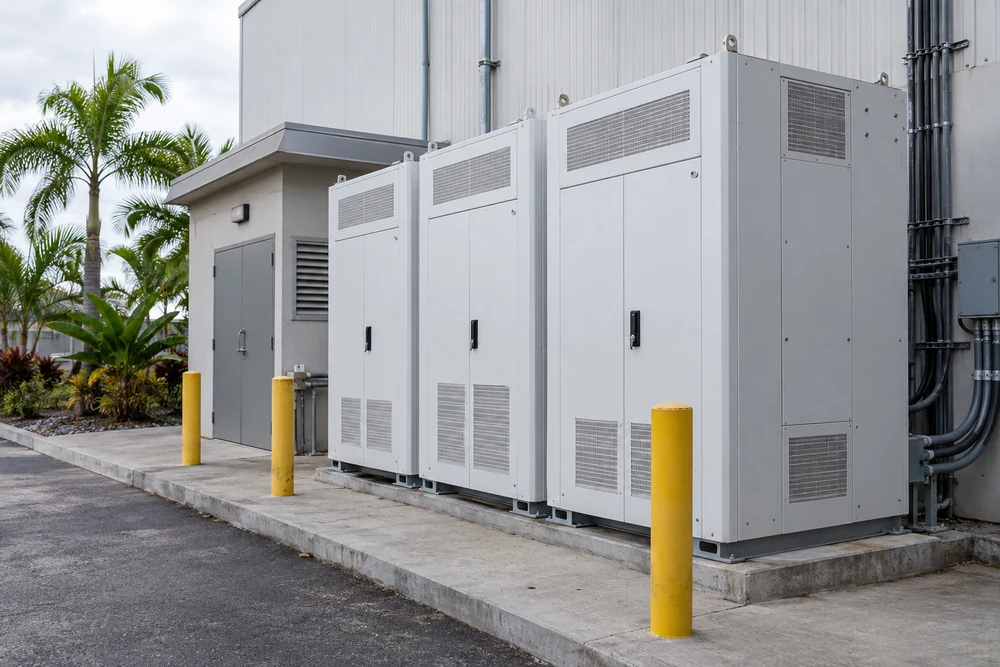 Gabinetes de armazenamento industrial de energia em baterias